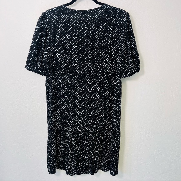 Love Stitich NWT Black Polkadot Drop Waist Shirt Dress Mini - Picture 6 of 10